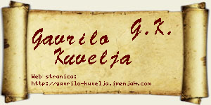 Gavrilo Kuvelja vizit kartica